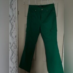 Green flare jeans